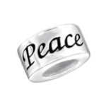 A22-C14196 - 925 Sterling Silver Peace European Charm Bead
