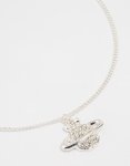 Silver Diamante Planet Pendant Necklace