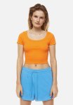 Ribbed Cropped Top - Orange