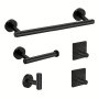 5PCS Bathroom Stainless Steel Set Bath Towel Bar & Toilet Paper Holder & 3 Towel Hooks Wall Mounted Towel Rack Kit For Bathroom Hotels Bathroom Accessories