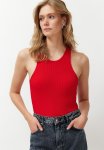 Ribbed Knitwear Blouse - Red