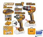 Ingco 20V Cordless Compact Impact Drill 66NM & Impact Driver 285NM