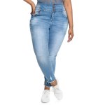 Donnay Plus Size Waist Enhancer Distressed Skinny - Medium Wash
