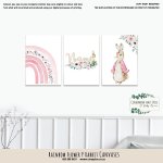 Canvas Rainbow Flower P Rabbit Canvas