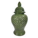 Ginger Jar Lattice Green 27X27X47CM