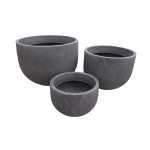 Rustic Round Japi Planter Black Slate - Large