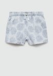 Bermuda Shorts Monstera - Light Pastel Blue