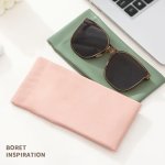 1PC Portable Leather Glasses Pouch Snap Spring Closure Soft Eyeglasses Case For Men & Women Fashionable Storage Bag For Spectacl