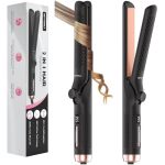 360 Airflow Styler Curling Iron - 1.25 Inch Hair Straightener And Curler 2 In 1 With Vented Cool Air To Lock In Style Extra