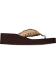 Textured Wedge Flip Flops - 3 Brown