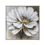 White Floral Wall Frame 100×100 WF012