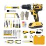 50 Piece 21V Cordless Drill Tool Set - Cordless Power Tool & Hand Tool Kit