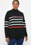 Polo Plus Women Stripe Branded Long Sleeve Sweater - Black