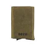 Bossi Mechanism Cardholder Wallet With Double Slot- Goat Oily Hunter Olive