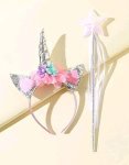 Silver Unicorn Headband And Wand