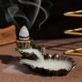 1pc Exquisite Metal Pisces Pouring Scent Incense Burner Lotus Leaf Backflow Incense Burner - Retro Reverse Flow Design For Home Decoration And Gifts