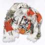 Face Print Bamboo Scarf - White / Free