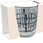 3 Piece 340ML Square Line Water Glass
