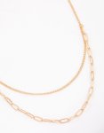 Goldair Gold Curb & Cable Layered Necklace
