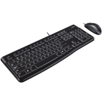 Logitech Desktop MK120 Full-size 100% Wired USB Qwerty Black Mouse Included