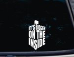 It's Bigger On The Inside - 3 3 4" X 6 3 4" Die Cut Vinyl Decal For Window Car Truck Tool Box Virtually Any Hard