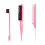 3 Piece Hair Edge Control Brush And Comb Set For Styling