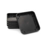 Square Plastic Pot Black 9CM - 5PC. Bulk Purchase Saucer.