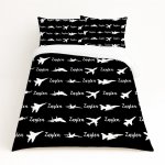 Kids Duvet Set Name Plane Patter