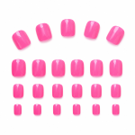 24 Piece Bright Pink Glossy Short Square Press-on Nail Set
