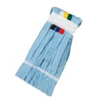 260G Fan Mop Head – Microfibre – 38MM Webbing – Blue With Colour Coded Tags