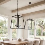 Black Cage Pendant Light XL 6 Light