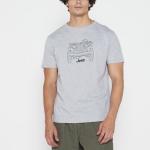 Jeep Men Car Icon Front Print Tee - Grey Melange - 5XL