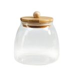 Tappered Jar W wdn Lid 12X8 Cm 640 Ml