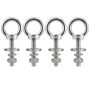 Qwetry M10 Stainless Steel Eye Bolts With Nuts 4 Pack M10 X 50MM 3/8" X 2 Inch Long Shoulder Lifting Eye Bolt For Swing Board Heavy Duty Threaded