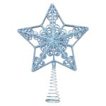 Wire Frame Star Christmas Decoration Silver 21CM