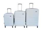 Smte White Hardshell 3-PIECE Luggage Set Spinner Wheels With Keychain