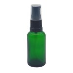50ML Green Glass Aromatherapy Bottle With Serum Pump - Black 18 410
