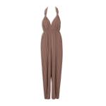 Chocolate Brown Halter Tie Jumpsuit