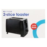 Clicks Payless 2-SLICE Toaster Black