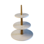 3 -tier Cake Stand White Marble And Acacia Rod