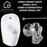 Cobra Ceramic White Urinal With Flushmaster & Junior Urinal Pipe