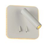 Square LED Reading Wall Light With Back Light Black White - Black