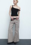 Wide Twill Trousers - Light Greige