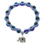 Ladies Evil Eye Bracelet With Elephant Charm