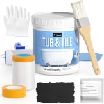 Dwil Tile Paint Tub And Tile Refinishing Kit With Tools Bathtub Paint Water Based &low Odor Easy To Use For Bathroom Kitchen Sem