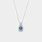 Sterling Silver Blue Cubic Zirconia Vintage-style Pendant