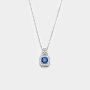 Sterling Silver Blue Cubic Zirconia Vintage-style Pendant