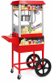 Commercial Popcorn Machine With Mobile Cart & Storage Cabinet 1300W Red
