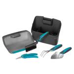 Gardena City Gardening Balcony Box Set Including Hand Trowel Gardening Fork Bypass Secateurs Brush And Storage Container