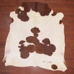 A Grade Cow Hide 2128 Brown white L - Large Brown white Panelled